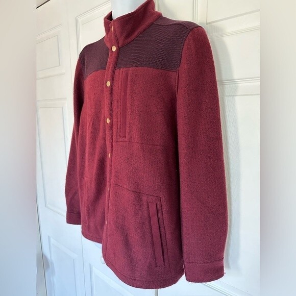 Carbon 2 Cobalt Jacket Shirt Fleece Button Down Maroon Medium Shacket - Picture 6 of 15